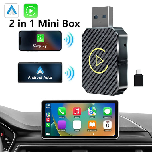 New 2 in 1 Wireless CarPlay Android Auto Wireless Adapter