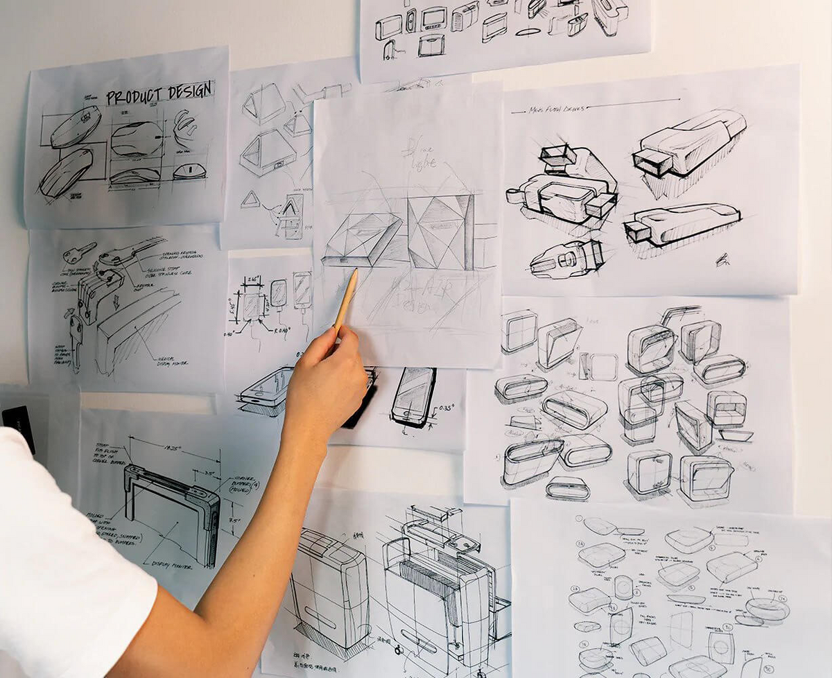 Automotive technology product development sketches